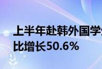 上半年赴韩外国学生人数首次突破20万，同比增长50.6%