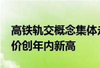 高铁轨交概念集体走强，中国中车涨近5%股价创年内新高