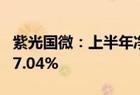 紫光国微：上半年净利润7.38亿元，同比降47.04%