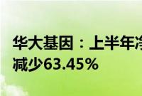 华大基因：上半年净利润1819.98万元，同比减少63.45%