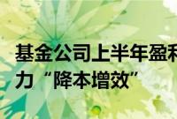 基金公司上半年盈利增减不一，降费大潮下发力“降本增效”
