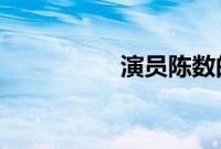 演员陈数的第一任老公