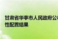 甘肃省华亭市人民政府公布华亭市第一批光伏发电项目竞争性配置结果